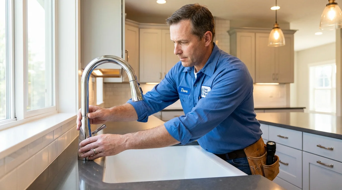 Kitchen faucet installation by Johns Plumbing LLC in Bellaire